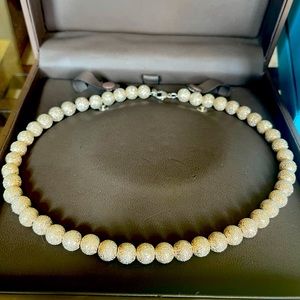 Birks, sterling silver, diamonds finish necklace